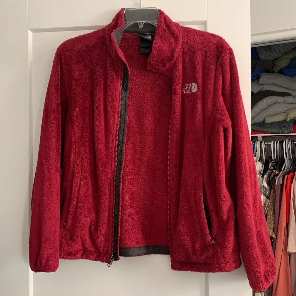 North Face sherpa jacket pink fuchsia size medium